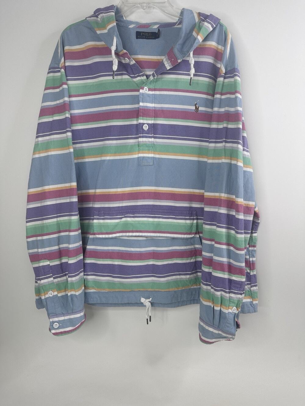 Polo Ralph Lauren Street wear Surf Style Gorpcore Color Block Beach Hoodie XXL